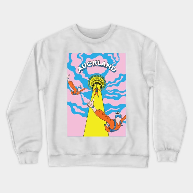 Auckland - Sky is the Limit Crewneck Sweatshirt by rjartworks